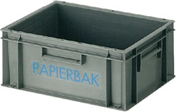 PAPIERVERZAMELBAK KUNSTSTOF 40X30X17.5CM GRIJS